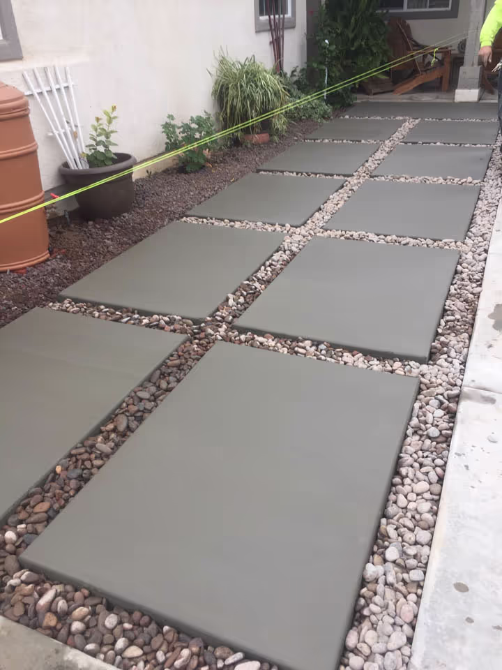 Residential Stamped Concrete Walkway and Slab Project — photo 14